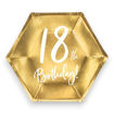Picture of 18TH BIRTHDAY HEXAGON PAPER PLATES 20CM - 6 PACK
